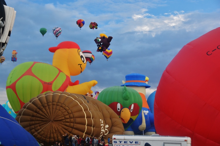 hot-air balloons